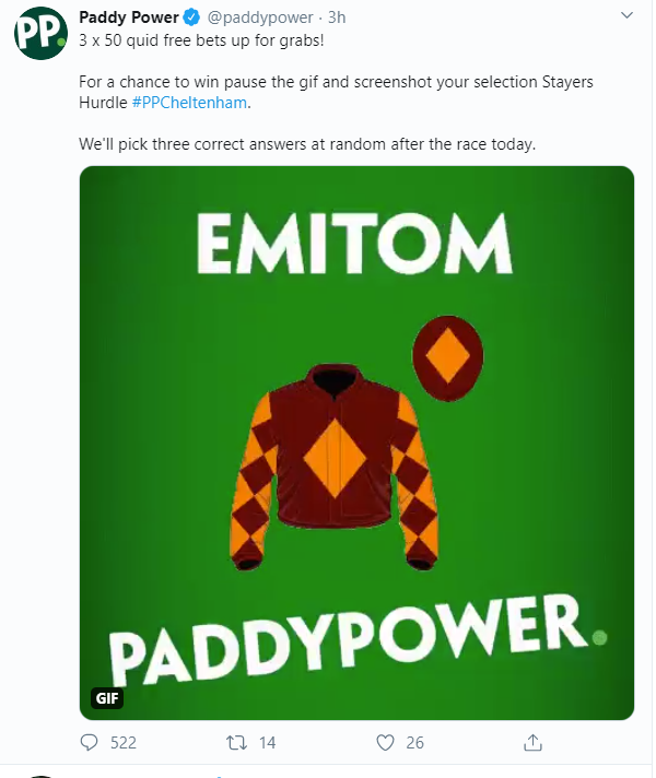 _RyanKimberley's tweet photo. @paddypower #PPCheltenham Come on Emitom!!! https://t.co/sPD9avXtBI