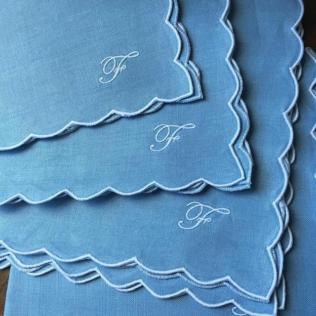 Scallops and monogramming - what more could you want?! 😍We’re delighted with how these have turned out for a recent bespoke order. Contact us if you would like to order similar 💕 ift.tt/3cSisVQ