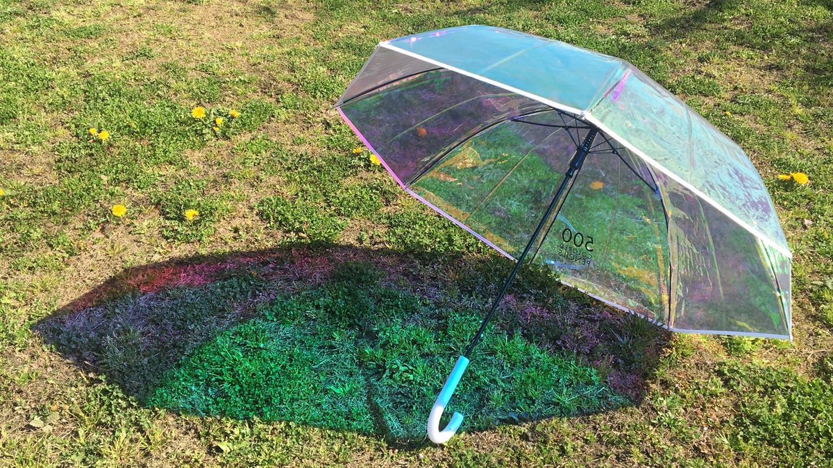 「天気の良い日にみんなでオーロラの傘をさして散歩する授業がしたい。 」|はまーのイラスト