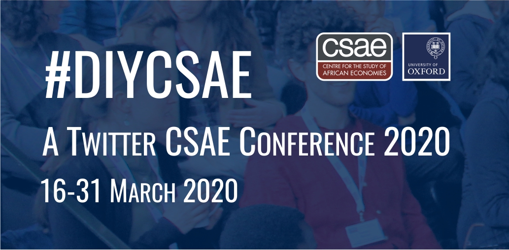 📢Announcement: We would like to try to recreate the CSAE Conference on Twitter, can you help us? #DIYCSAE will take place from 16-31 March 2020, for all those who would still like to engage, find out how to get involved… csae.ox.ac.uk/conference-202…