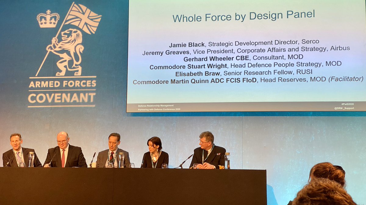 Attended the Partnering with Defence Conference and pleased to learn the Whole Force by Design concept is becoming a reality. This is what it means: industry, regulars &amp; reservists, cadets &amp; academia etc. working together for national security. It’s what the UK needs. #PwD2020