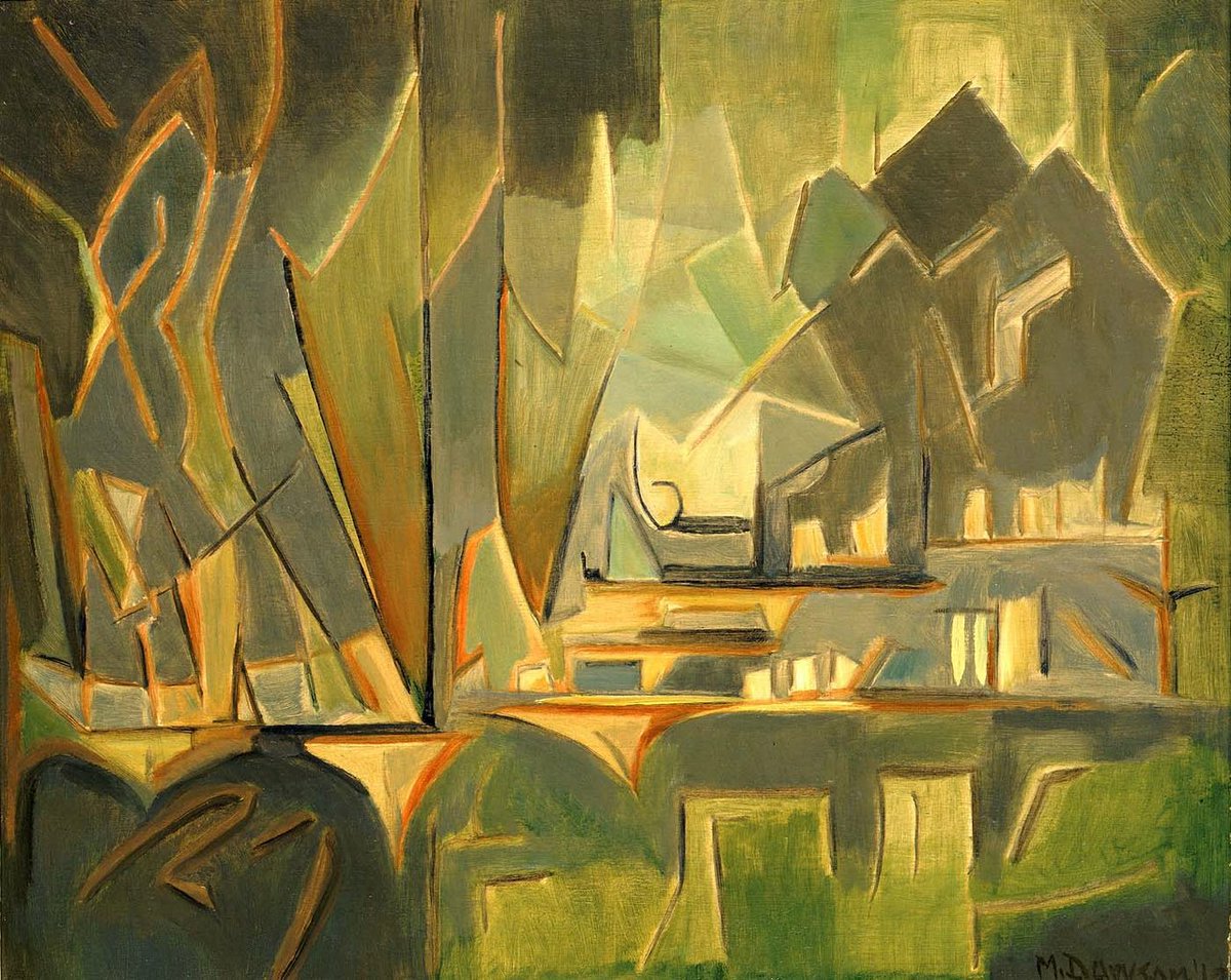Manierre Dawson - Blue Complex, oil on paperboard mounted on wood