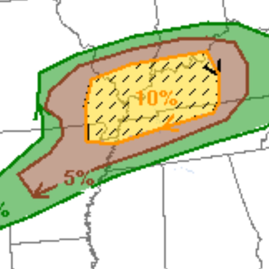 Risk of STRONG TORNADOES this afternoon and overnight is highest along warm front zone and along and just south of surface low track from southeast MO/northeast AR through kY, northwest TN into far southern IL and IN. Stay tuned to warnings and have a plan! <a href="/Tornadosafetx/">TornadoSAFE Texas 🌪</a>