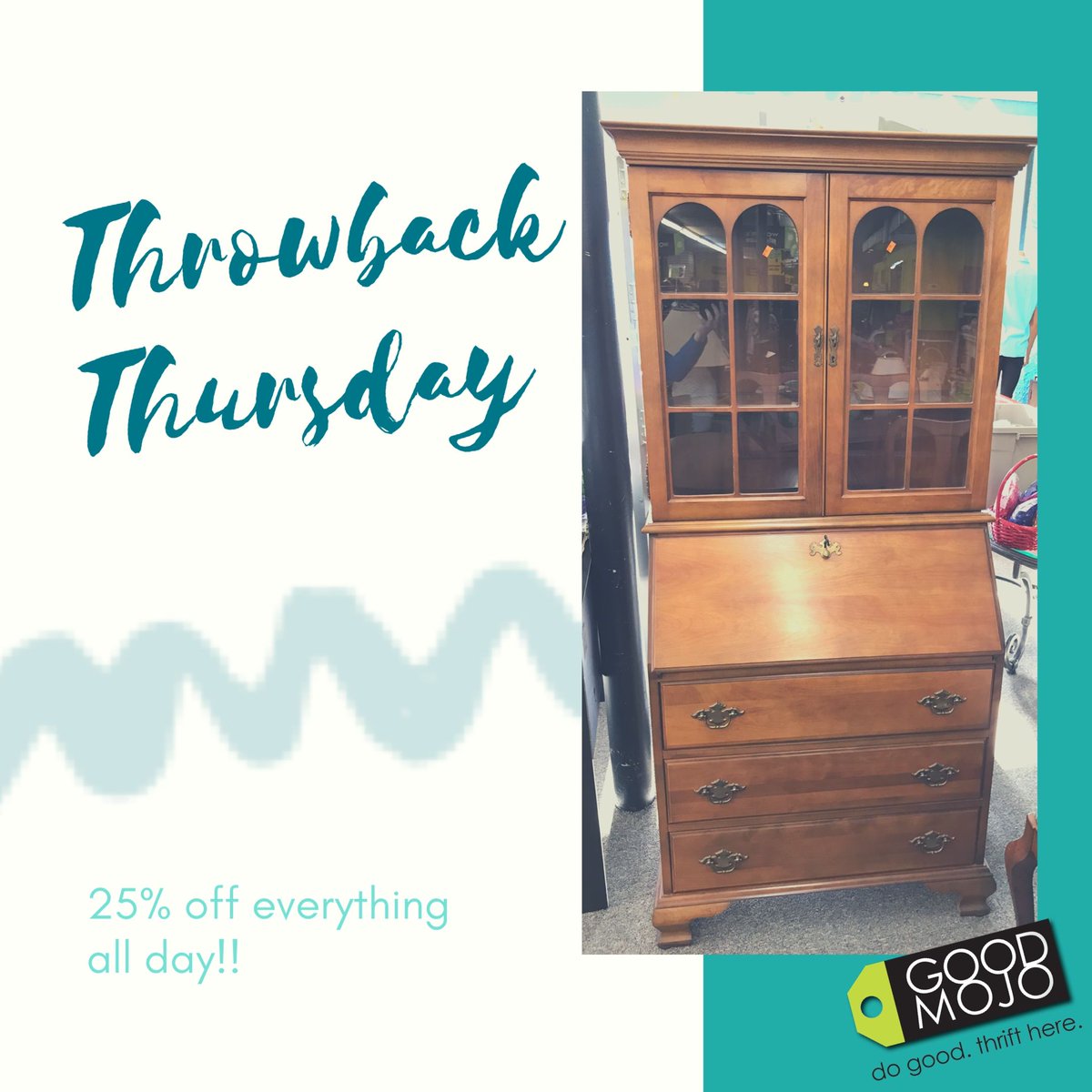 GoodMojoVA's tweet photo. It’s #ThrowbackThursday again, so you get 25% off all full price items, including #furniture!
.
All proceeds benefit @ForKidsVA and help break the cycle of #homelessness for families in #the757. https://t.co/kHk2thC1aI