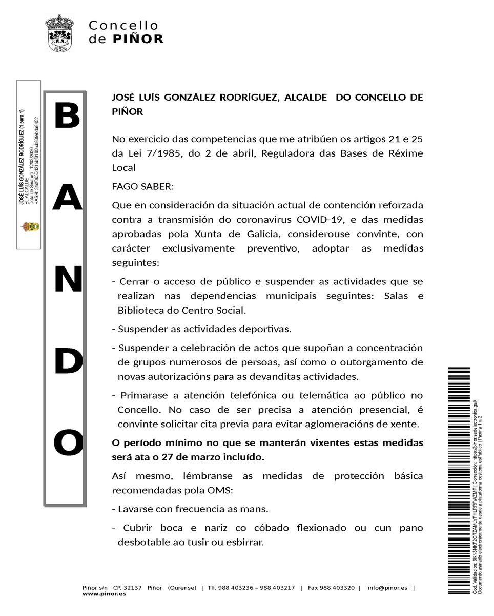 ConcellodePinor's tweet image. ⚠️⚠️AVISO IMPORTANTE⚠️⚠️