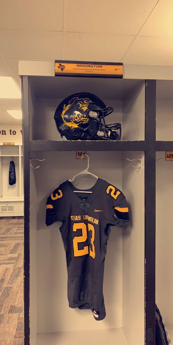 JayT2142's tweet photo. After talks with my parents and coaches from TLU, I’m blessed to announce that l will be furthering my academic and football career at Texas Lutheran University! 🟡⚫️ #PupsUp https://t.co/mA1vHv3dfb