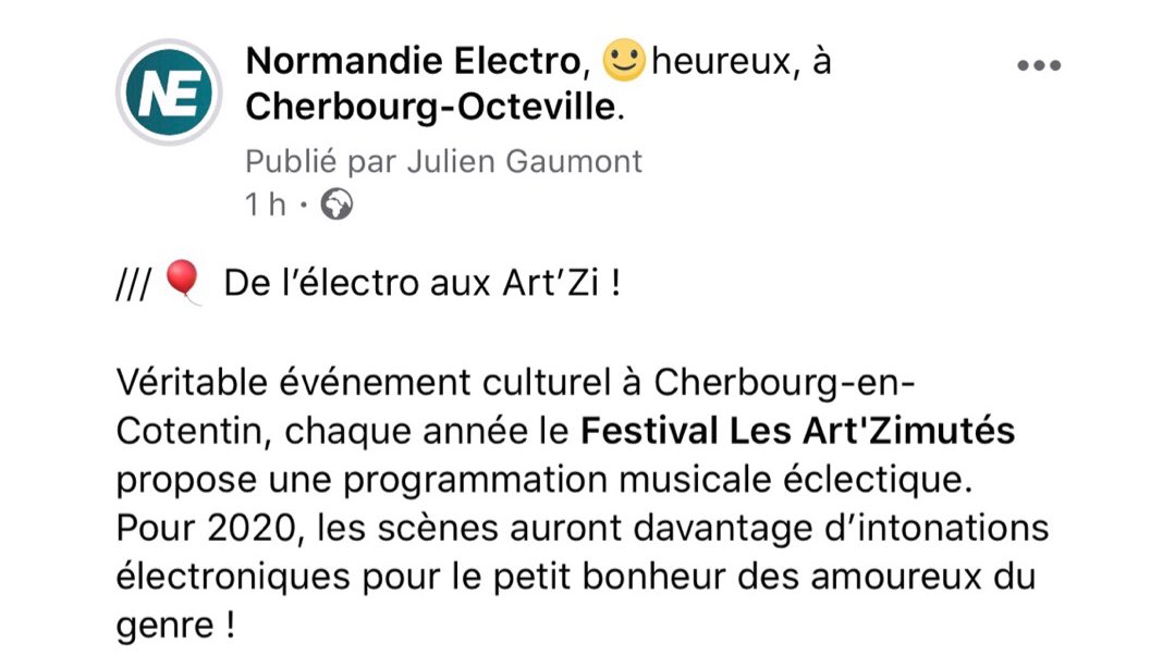 [#ArtZi2020] Le festival accueillera l’un des pionniers de la techno française, <a href="/Rebotini/">Arnaud Rebotini</a>. Article de <a href="/NormandiElectro/">Normandie Electro</a> sur Facebook 💛