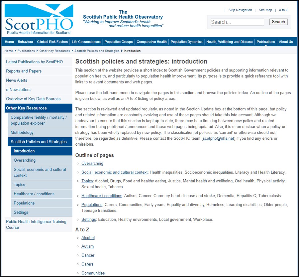 I joined in April 2009. My induction task was to update & refine a monstrous Word table detailing strategies & policies pertinent to public health improvement in Scotland. The Word table became a popular page on  @ScotPHONavigating it is now easier, updating it is not!