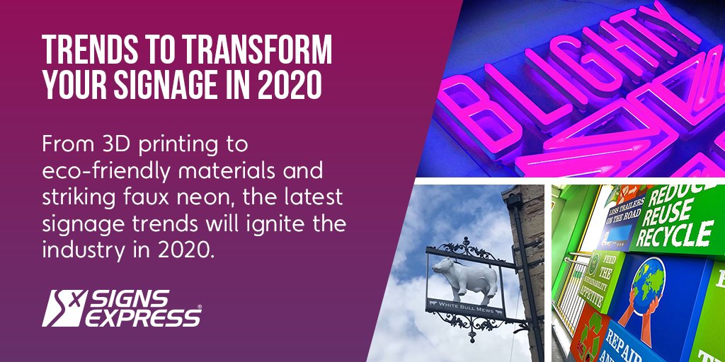 SXBasildon's tweet image. The use of eco-friendly materials, faux neon signage and 3D printing are taking the signage industry by storm in 2020. We can't wait to do more of it! #CustomSignage #BespokeSignage #Basildon #Essex #SignsExpressBasildon