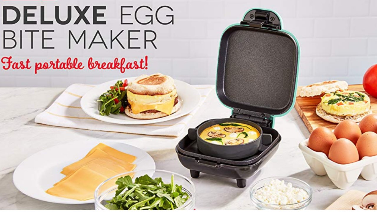 Egg Bite Maker with Silicone Molds for Breakfast Sandwiches 