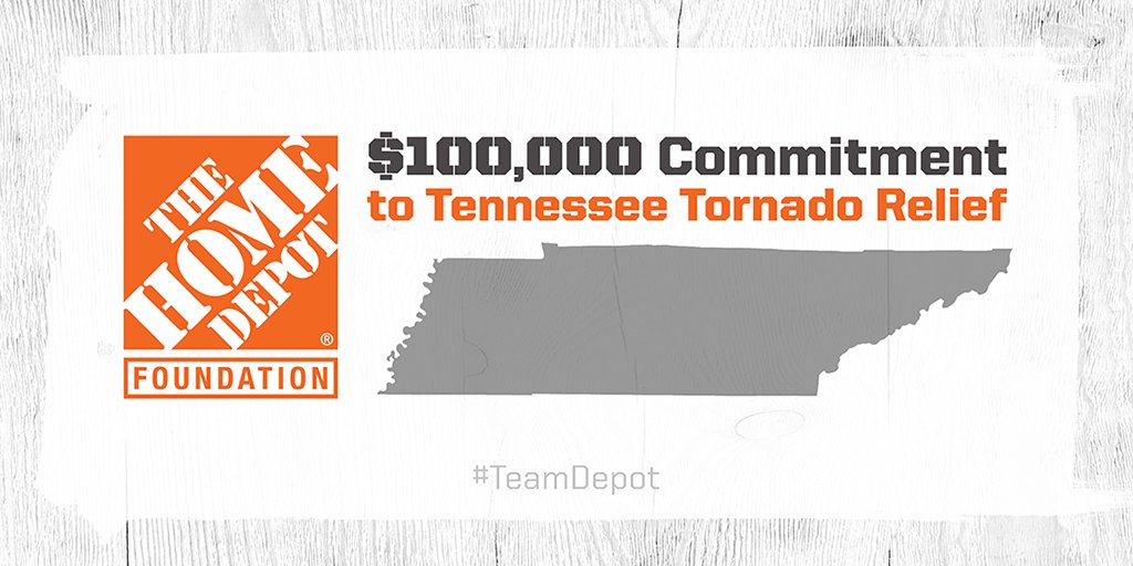 In response to the tornadoes that impacted Nashville and the surrounding counties, we are committing up to $100,000 in relief efforts.