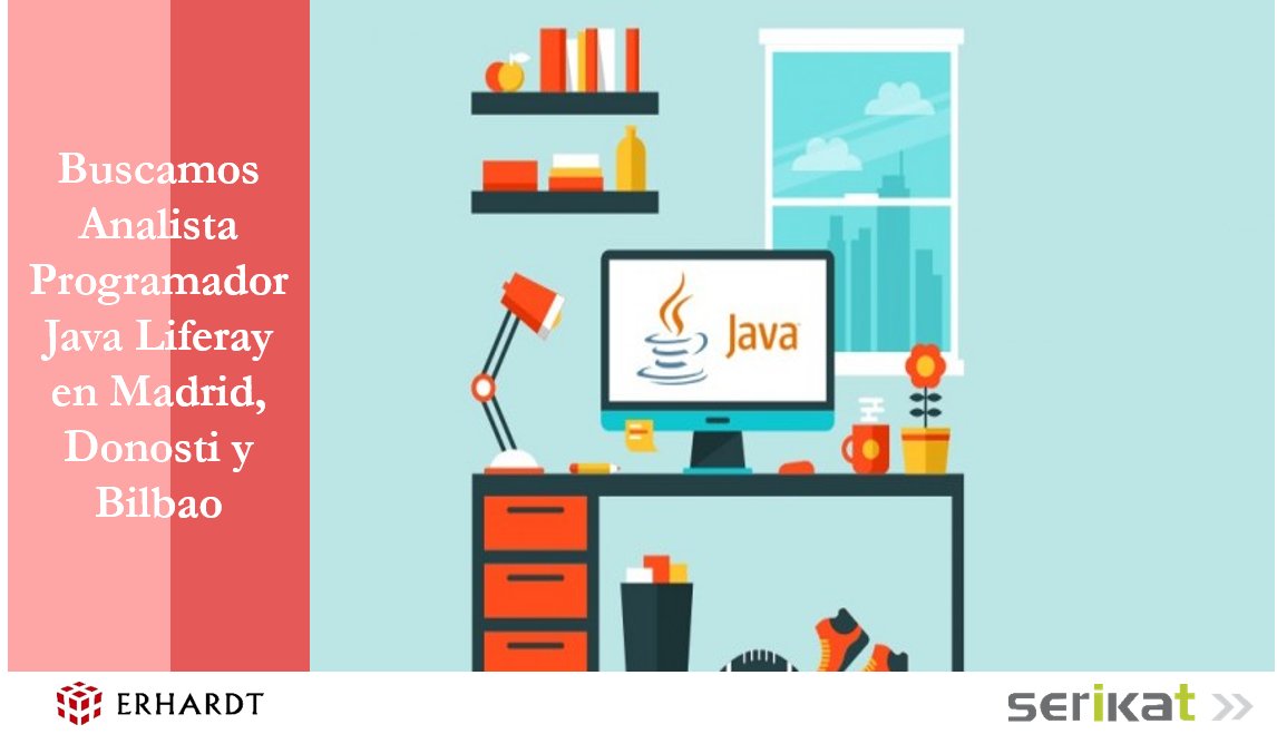 Erhardt_RRHH's tweet image. Inscríbete a nuestra oferta de #empleo de #AnalistaProgramador #Java #Liferay en #Bilbao #Donosti y #Madrid.
infojobs.net/bilbao/analist…