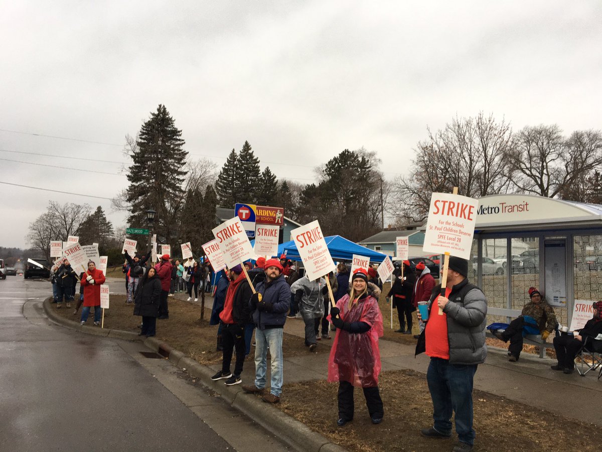 ms_goetz's tweet photo. Cold and rainy but our students are right here with us!  #WeAreSPPS #weareSPFE #UnionStrong #ourStudents @SPFE28 #HardingHighSchool https://t.co/6snGrohdvh