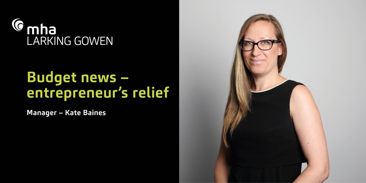 Following the release of the #Budget2020 on 11 March 2020, the main headline that had business owners and professionals within mergers and acquisitions (M&amp;A) waiting with baited breath, finally hit. Read Kate Baines's latest blog on entrepreneur's relief larking-gowen.co.uk/insights/blog-…