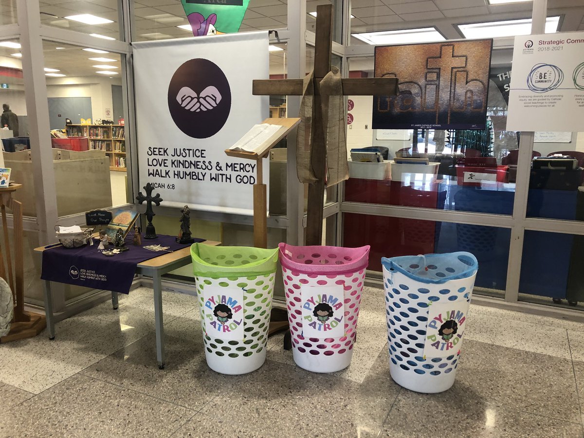 StJamesOCSB's tweet photo. Tomorrow is Hooray for Pyjama Day @StJamesOCSB for @pyjamapatrol Sharks let’s fill these bins with new PJs!! #ocsbLent #KindnessIsOurJAM @StJamesPCouncil https://t.co/8FSU5vbu1n