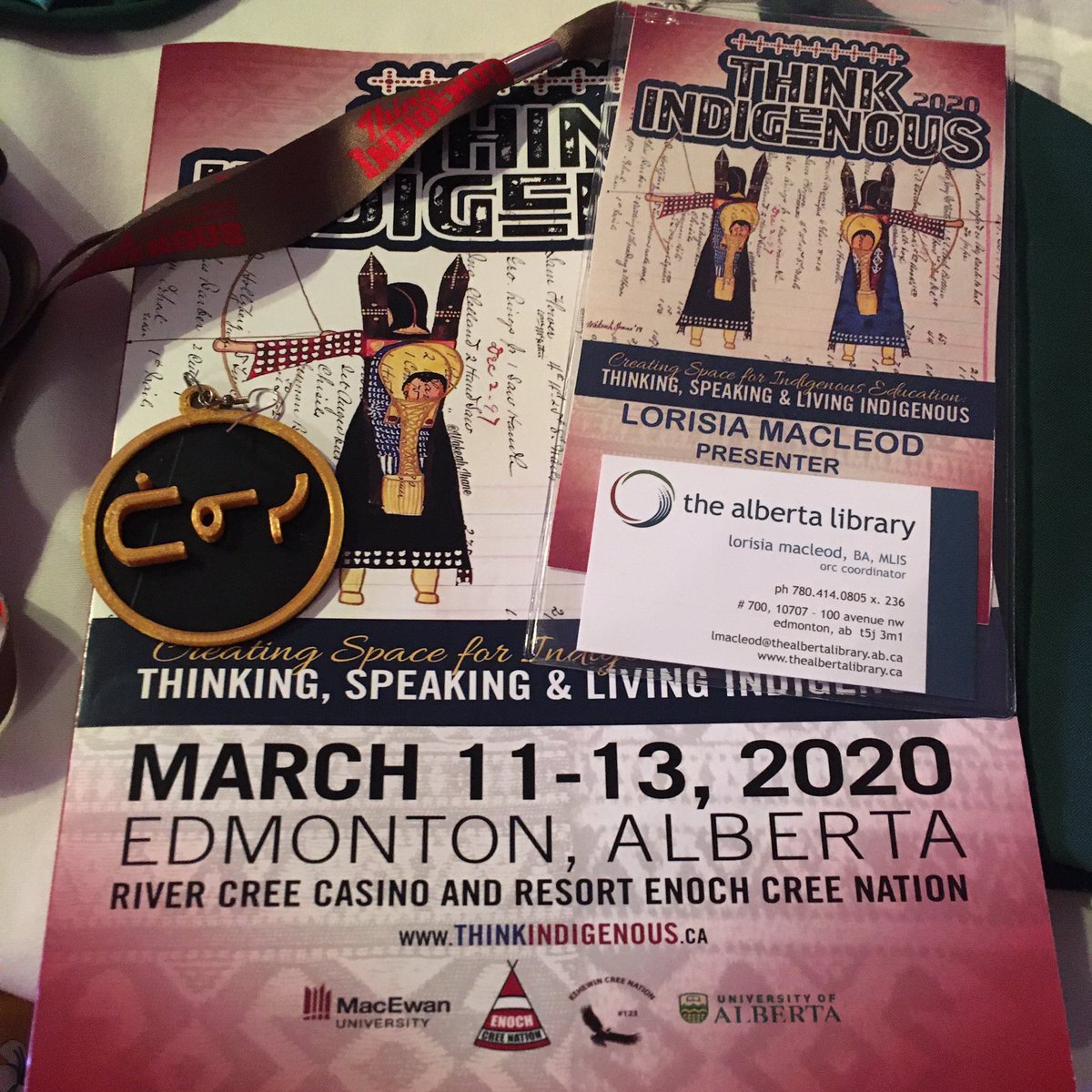 LorisiaMacLeod's tweet photo. Sqwee so excited to be at #ThinkIndigenous today. I’m wearing my Tânsi earrings so if y’all see me feel free to say tânsi/hello/ or hello in your language! I promise I’m friendly 😆 
#TIIEC2020 https://t.co/ishVXoD0HJ