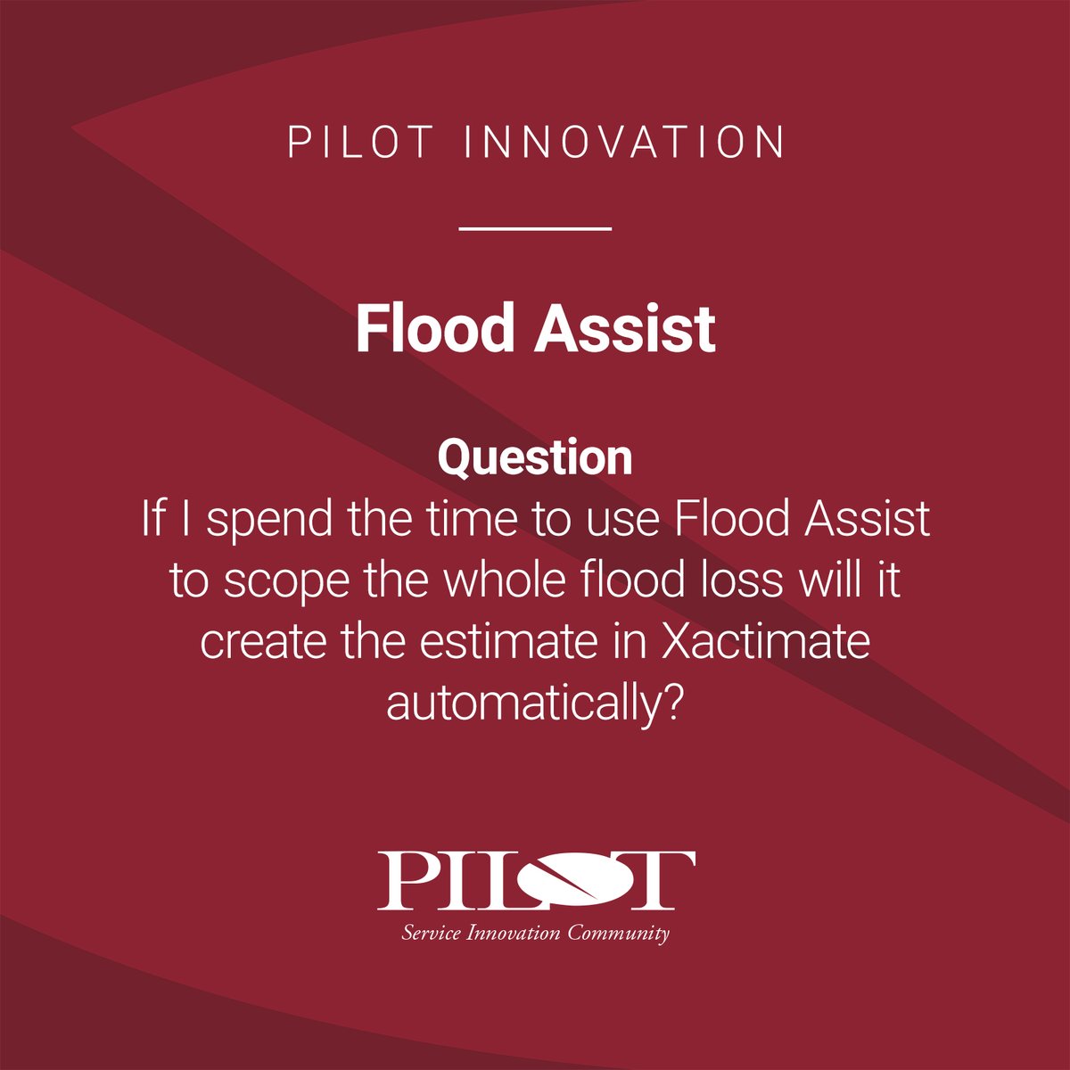pilotcat's tweet photo. With the cancellation of #PLRB #ClaimsConference2020, we're doing a Q&A series around our latest innovations! We’re kicking this off with Flood Assist.
Have other questions for the team? Get in touch with us at solutions@pilotcat.com #adjusters #insuranceclaims https://t.co/edy36cjwcH