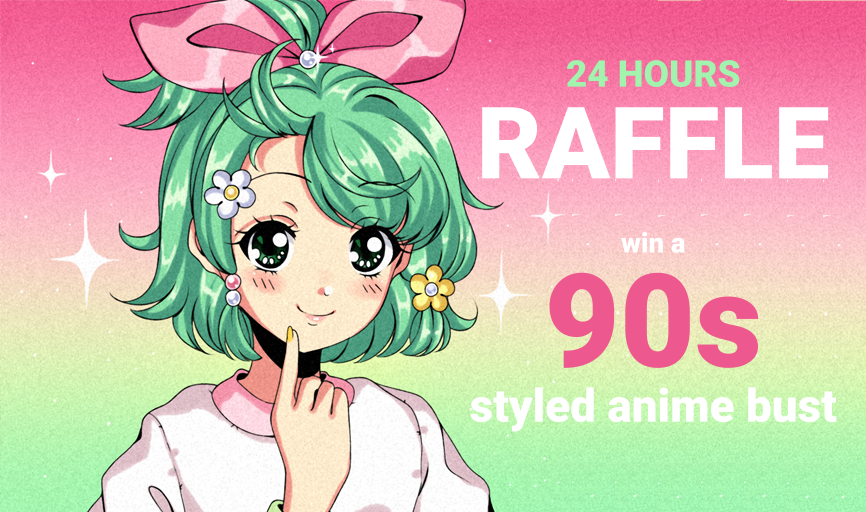 Kaidachu's tweet image. 🌸✨24 HOURS RAFFLE✨🌸
Win a 90s styled bust!

❤️RT+follow to enter
❤️Comment with your character
(so that I won&apos;t have to wait for the winner to send me a message ;))

#raffle