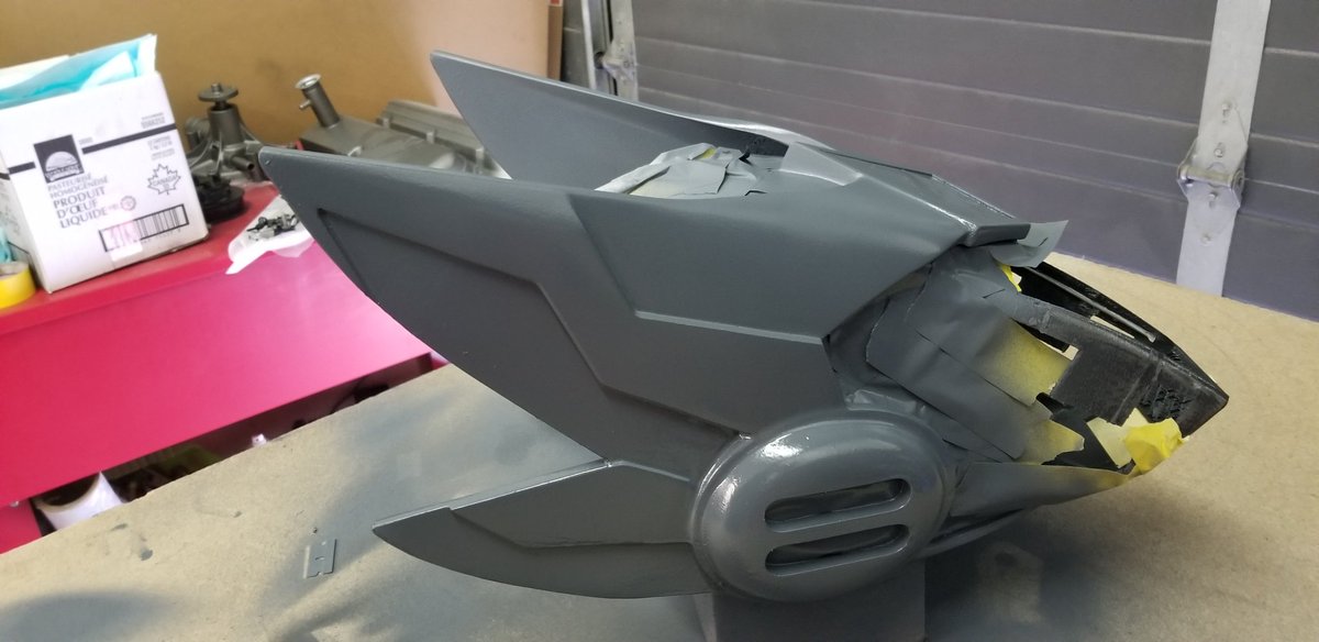 DatBlueHusky's tweet photo. More updates! Primed and sanded so hopefully paint really soon before the weekend. Paint commission for @jesdraws. #primegen #protogen https://t.co/I0MxZ5k4x6