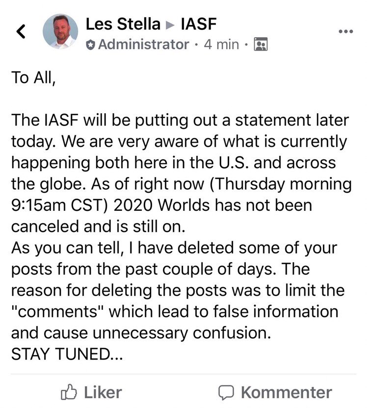 cheerUPDATES's tweet image. UPDATE‼️
Most recent statement from The IASF regarding #CheerWorlds2020 🌎
