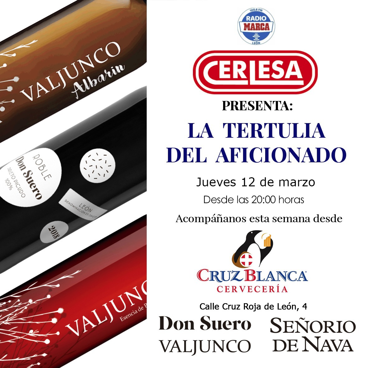 ⚽ Te esperamos en #LaTertuliaDelAficionado 🎉
📌 A las 20h desde la Cervecería Cruz Blanca, gracias a <a href="/cerlesaleon/">Cerlesaleon</a> y <a href="/VILELaFinca/">VILE La Finca</a>  
🔴📡 La actualidad de la <a href="/CyDLeonesa/">Cultural y Deportiva Leonesa</a> con <a href="/davidalaiz/">David Alaiz</a> 
🎙 #Leonesp 
👍 facebook.com/leonradiomarca
📻100.6 FM
💻 radiomarcaleon.com
📺 TDT @N8SLive