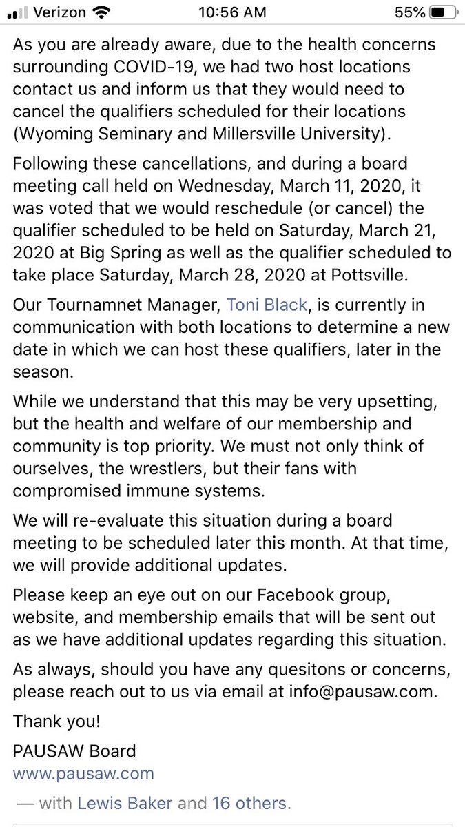Important news regarding the PAUSA schedule.