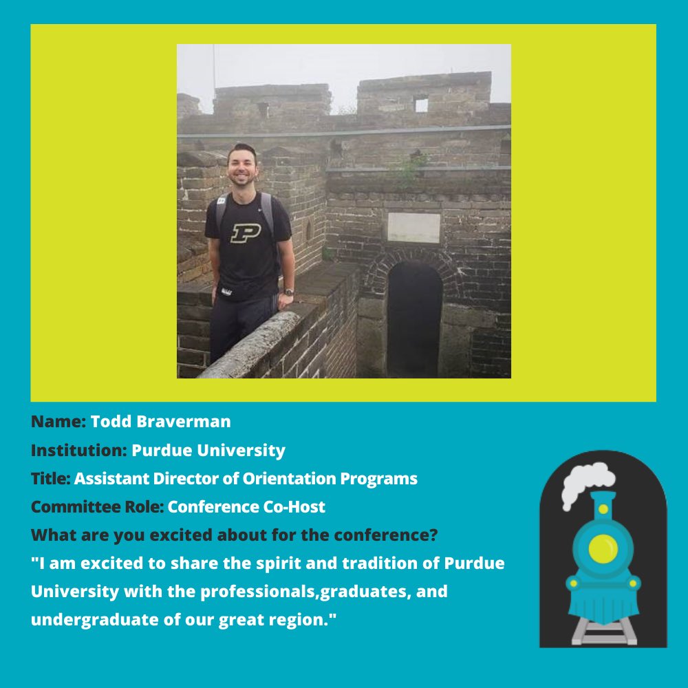 ⚡️Conference Committee Spotlight⚡️ We still had three spotlights left. Today we're highlighting Todd Braverman, Estavian Ward and Cam Hoyt, from Purdue University! Todd is one of the Assistant Directors of Orientation Programs and was one of the Conference Co-Host!