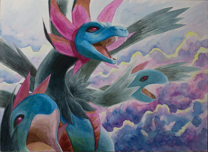 #ポケモン #サザンドラ #イラスト #水彩 #Pokémon 