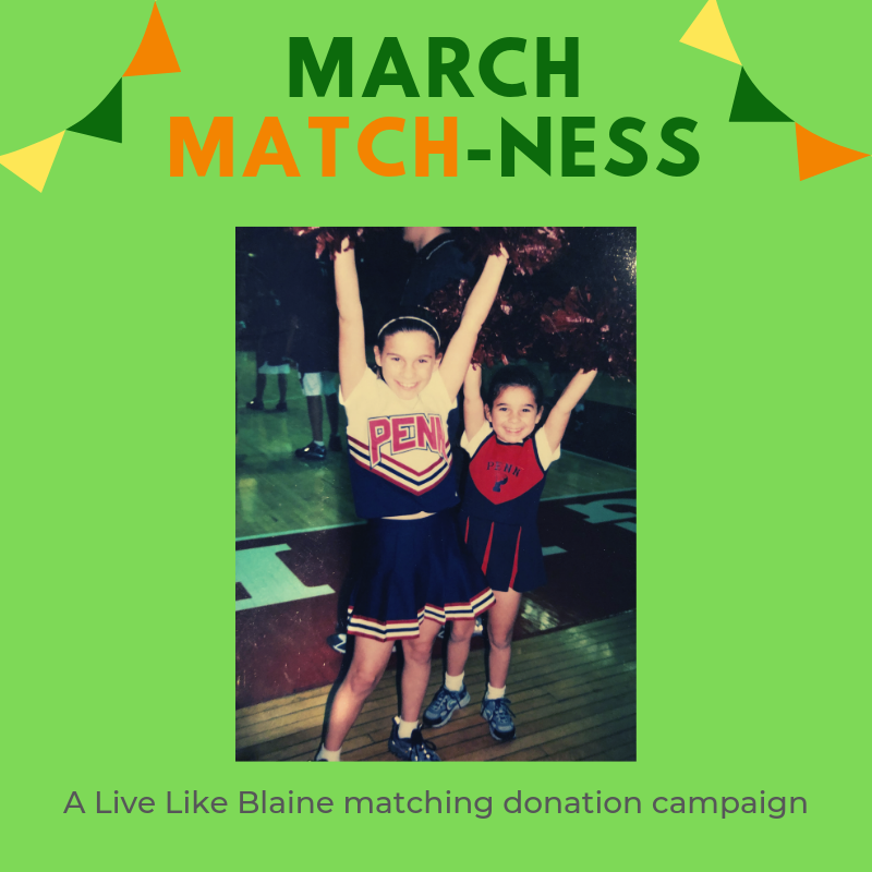 The <a href="/LiveLikeBlaine/">LiveLikeBlaine</a> March Match-ness campaign is almost here! Check back here next week as we countdown to Blaine’s birthday and celebrate 5 years of LLB. donate: bit.ly/Blaine27