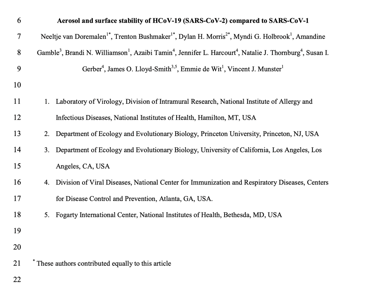 segal_eran's tweet image. Important: New paper shows that COVID-19 may remain infectious on surfaces up to a few days (like SARS)

"Aerosol and fomite transmission
of HCoV-19 are plausible, as the virus can remain viable in aerosols for multiple hours and on surfaces up to days"

medrxiv.org/content/10.110…