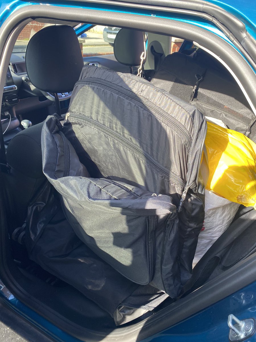 MarieCurieLincs's tweet photo. Another community fundraiser problem. Packing the car up for 4 collections, a ball, early Motherโs Day as well as the husband and dog !! #fundraiserproblems @ToastFundraiser https://t.co/G8xFnbCleN