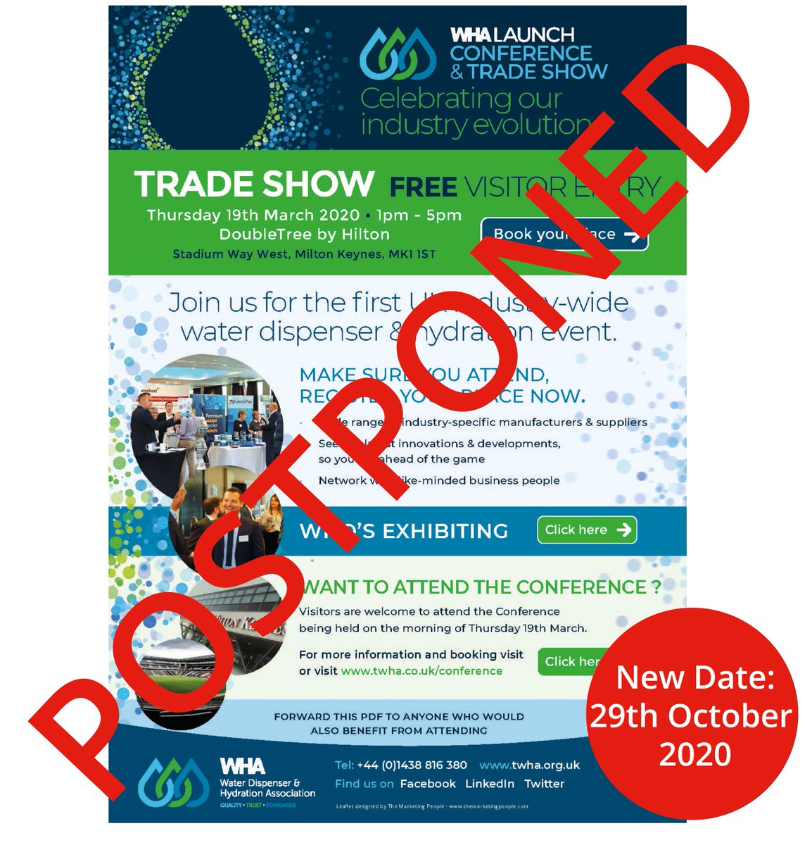 ATTENTION: Due to the current Coronavirus situation the WHA Trade Show has been postponed to the 29th October 2020.
We will keep you posted if anything else changes 😊 Thank you for your ongoing support. We very much appreciate it. 
 
#WHATradeShow #WHA #Coronavirus #Postponed
