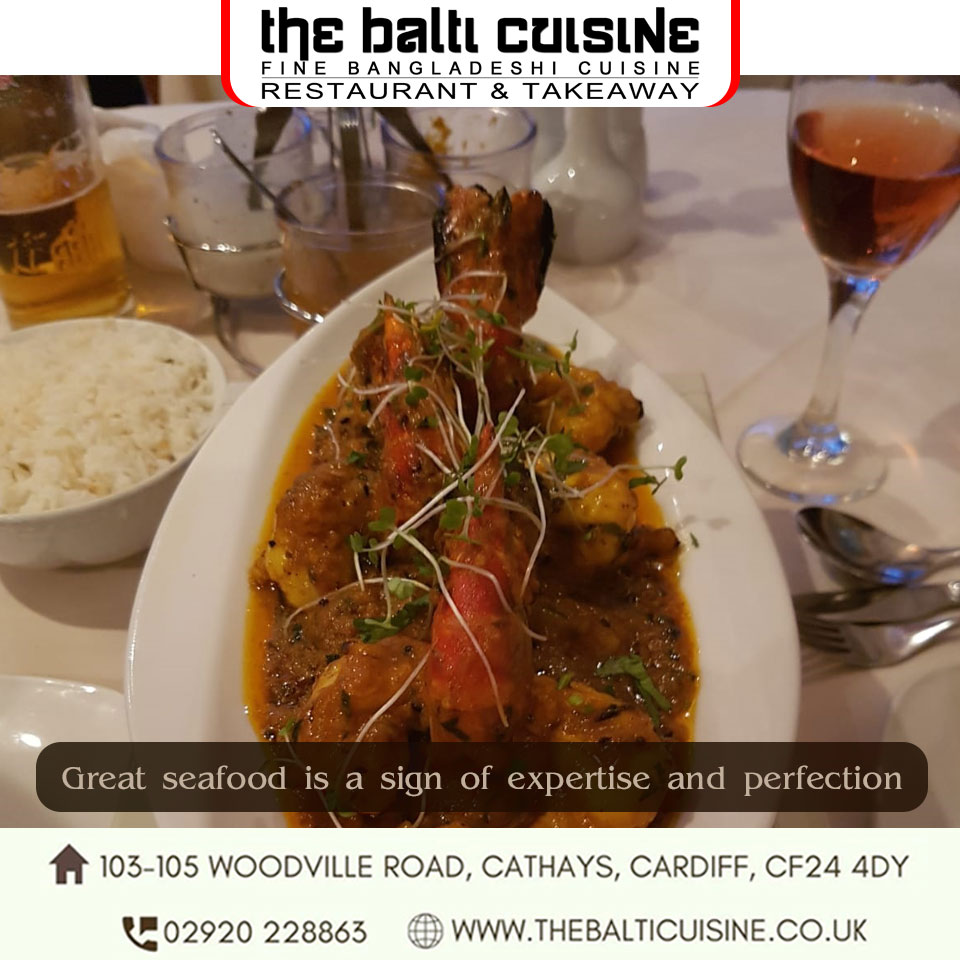 Seafood is a unique assortment in the Non-Vegetarian palate.
Great seafood is a sign of expertise and perfection.
We at the Balti Cuisine serve premium seafood with recipes like Salmon Tikka, Prawn Cocktail, Tandoori Scallops, Fish Biran, etc.
#seafood #nonvegetarian #curry #hot