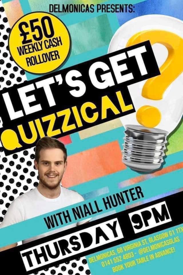 Thursday night at Delmonicas!!

💷💷💷 LET'S GET QUIZICAL 💷💷💷

Our fabulous quiz with Niall and Brian

Do you have what it takes to beat the quiz master and walk away with the cash prize? 

More cash up for grabs in the KILLER KITTY
£1 shot promos

9pm SHARP

I ❤️ Dels