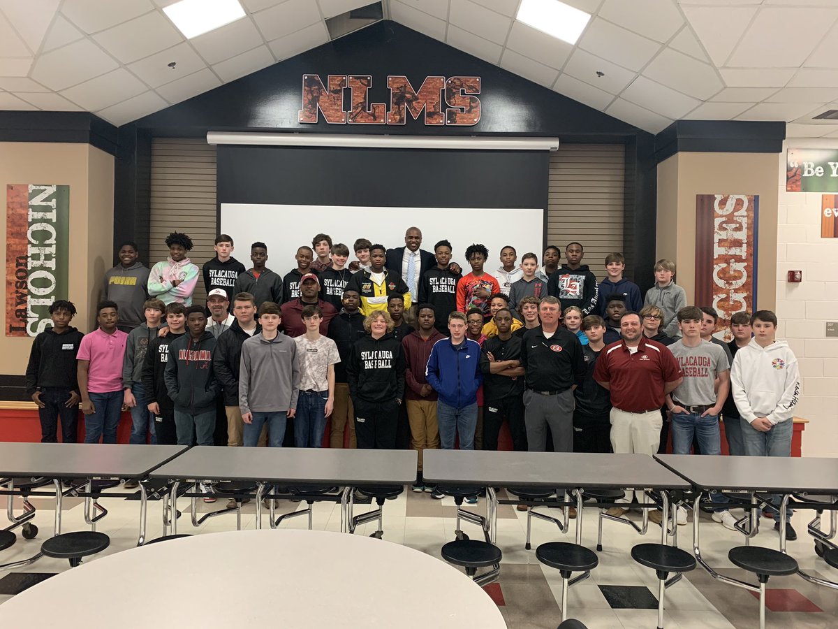 NLMS Football players meet and greet the new SHS Football Coach, Andrew Zow.
