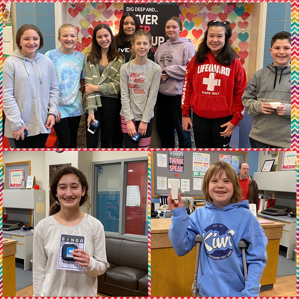 NFMiddleSchool's tweet photo. Congratulations to the winners of the Herren Wellness Challenge Bingo winners. @nfprevention https://t.co/NvMWCh6oQV