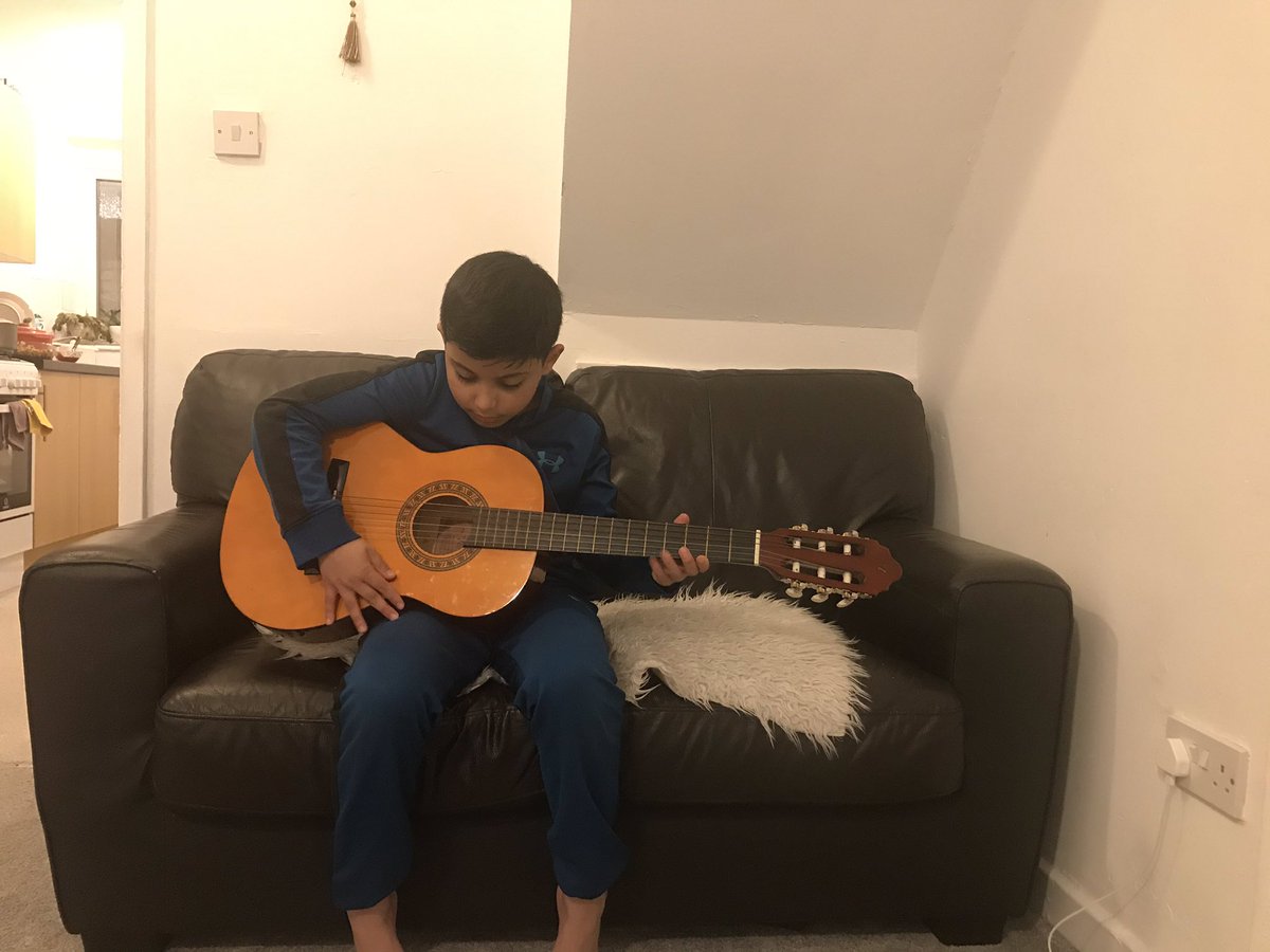 Sinar is practicing his first lesson of playing guitar 🎸 <a href="/SmithdownPrimY5/">Smithdown PrimaryY5</a> <a href="/MrsCarpenter30/">Mrs Carpenter</a>