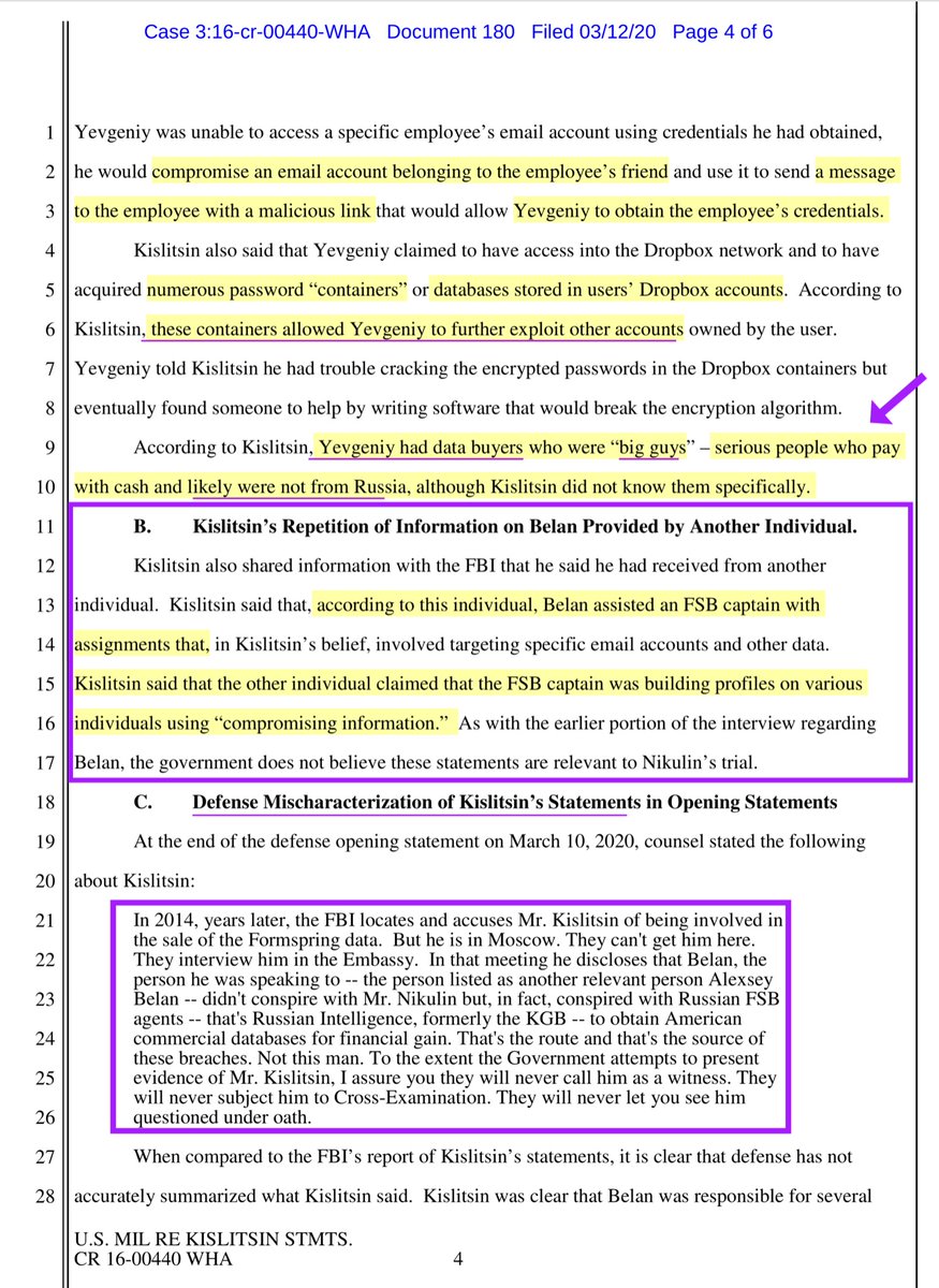 It’s there.Everything everyone told me that did NOT exist in the Nikulin indictment ALL. OF. ITFSB CaptainsEncrypted ContainersFOOTNOTE 6 years the indictment was SEALED 6 YEARS Targeted & Krompomat cc  @911CORLEBRA777  @xtrixcyclex  @LouiseMensch  https://ecf.cand.uscourts.gov/doc1/035019059430?caseid=304407