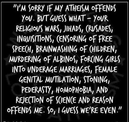 pinkheretic's tweet photo. I'm sorry if my atheism offends you. But guess what...  #atheist https://t.co/N3qgkU9jn4