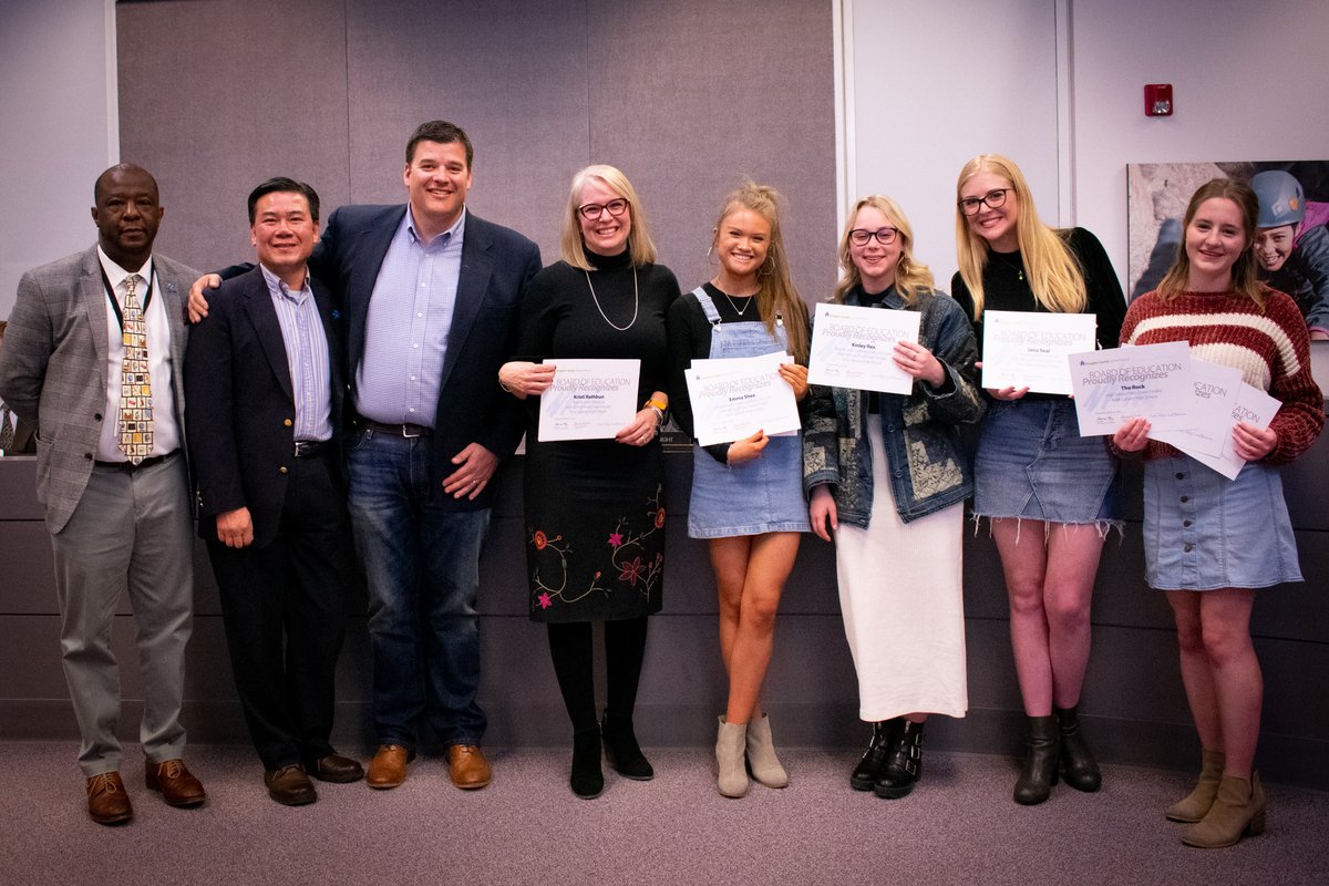 dcsdk12's tweet photo. On March 10, the Board of Education recognized these young journalists who are 2020 Crown Finalists for their school's publication(s).

Congrats to high schools:
@ChapRBCrew  ~ Golden Images
@cvhsEvents  ~ The View
@LegendTitans  ~ EPIC 
@RockCanyonHS  ~ The Rock &amp; Black &amp; Gold https://t.co/ZqowpeA4nK