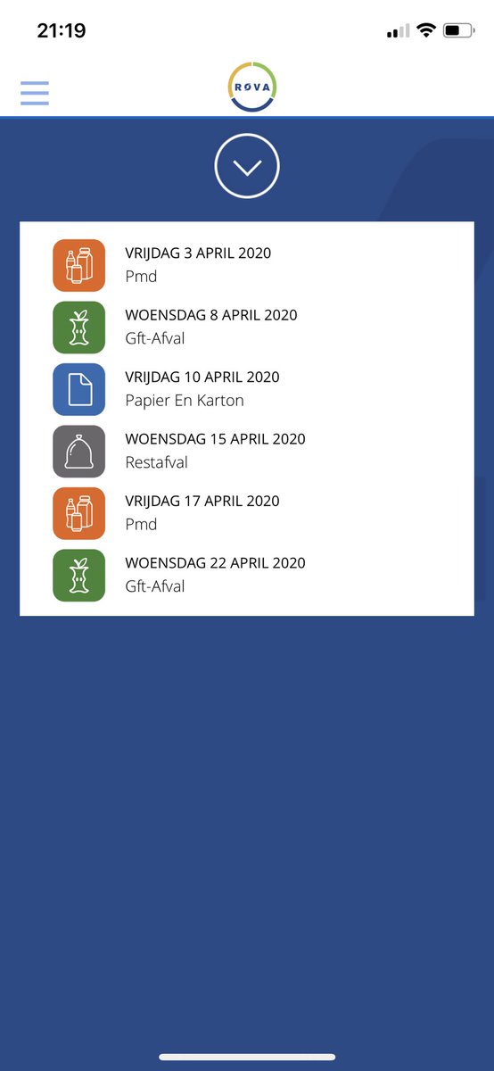 Dat de grijze container nog maar eens in de 4 weken geleegd gaat worden zou toch pas per 1 april ingaan? Als ik de Rova app bekijk is het na 18 maart al zover en wordt 1 april ook al overgeslagen <a href="/Geertpost/">Geert Post</a> <a href="/Gemeente_Urk/">Gemeente Urk</a>