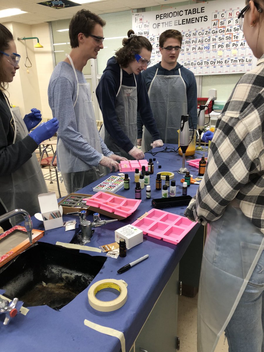 NPHSBioSeifert's tweet photo. Soap making!! @NP_Science_NHS #NewPalProud https://t.co/MV5xPurvmy