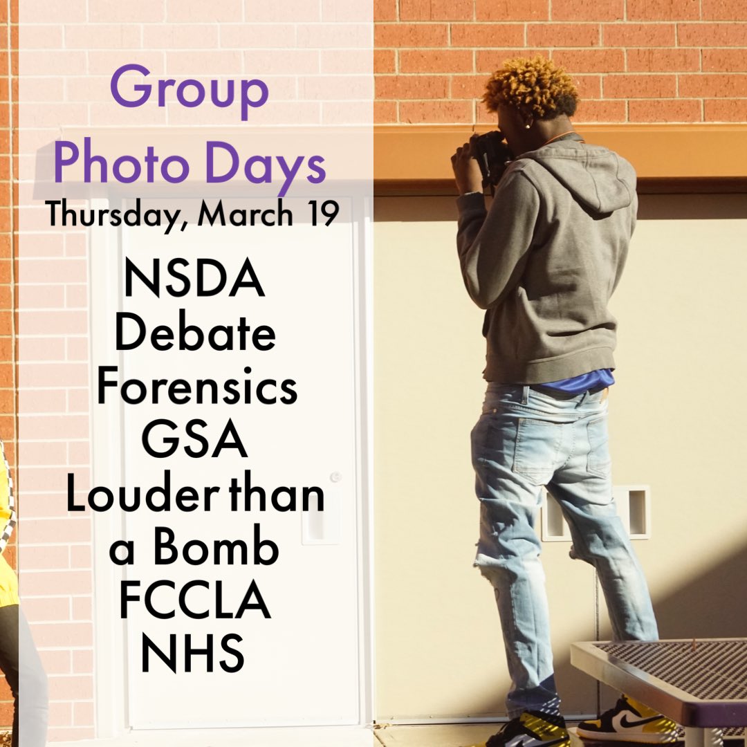 Group photos will take place during seminar all week next week. Please make sure to arrive in the gym immediately after announcements  on your activity’s designated day.