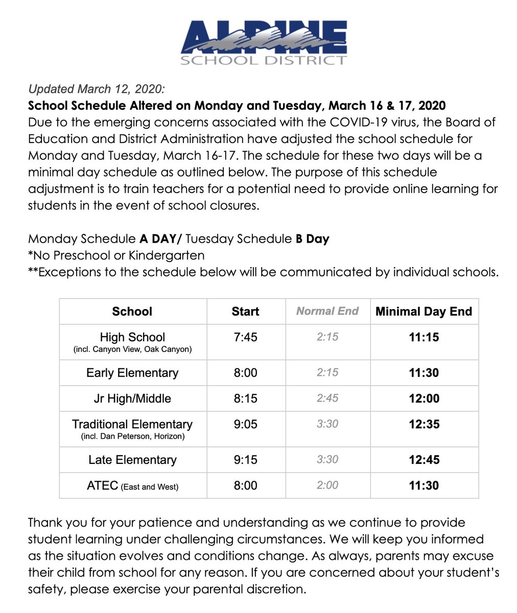 Alpine School District Alpineschools Twitter