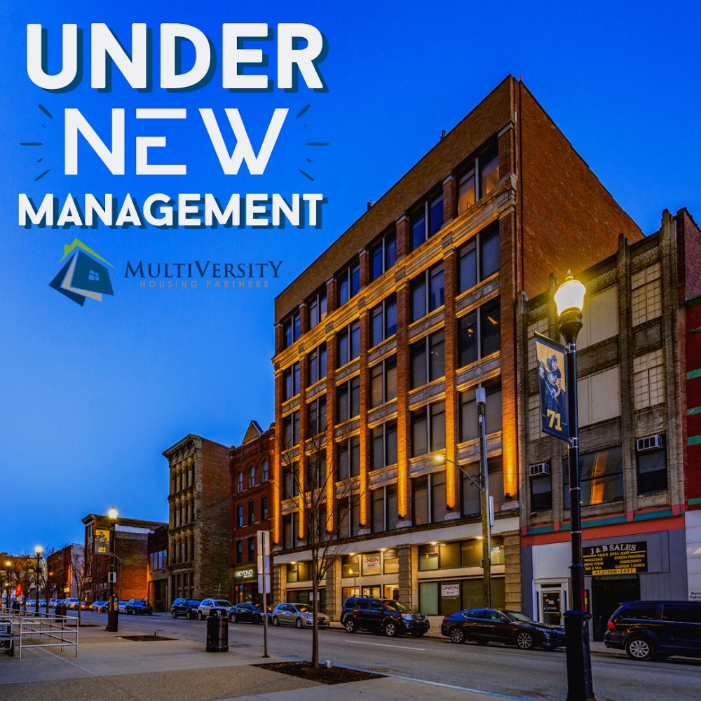 UnionOn5th's tweet photo. We have some very exciting changes for Union on 5th🥳 Effective March 12th, we are now proudly managed by MultiVersity Housing Partners! Stay tuned for exciting changes happening in the future! #studenthousing #MVHP https://t.co/2vQI8HtRqR
