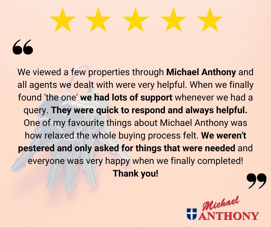 Another amazing review that a house purchaser has left via <a href="/allagentsuk/">allAgents</a>. We're happy you're happy! #allagents #property #review #happycustomer #MichaelAnthony #Aylesbury