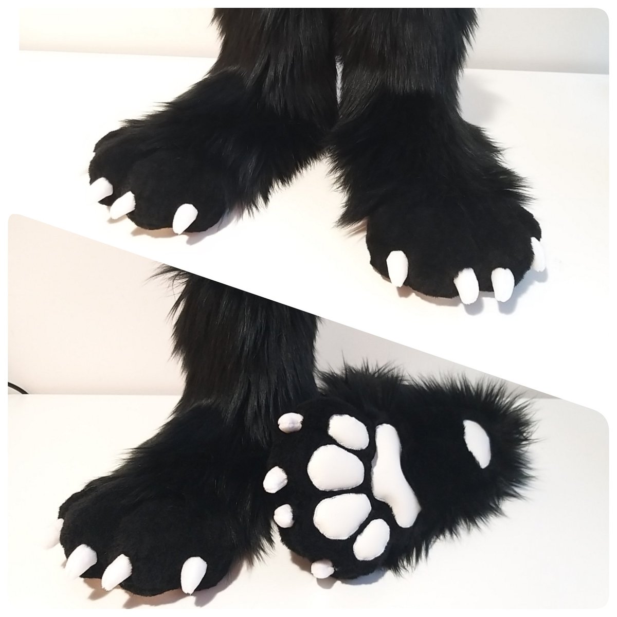 blacksticky's tweet photo. Paws! These are for the fox partial I've been working on for the last couple of months for @16bitfox 🦊🐾 I really like how they turned out. #paws #fursuitpaws #costumepaws #cosplaypaws #costume #fursuit #cosplay #foxpaws #fox https://t.co/AvXJ7ad6W2