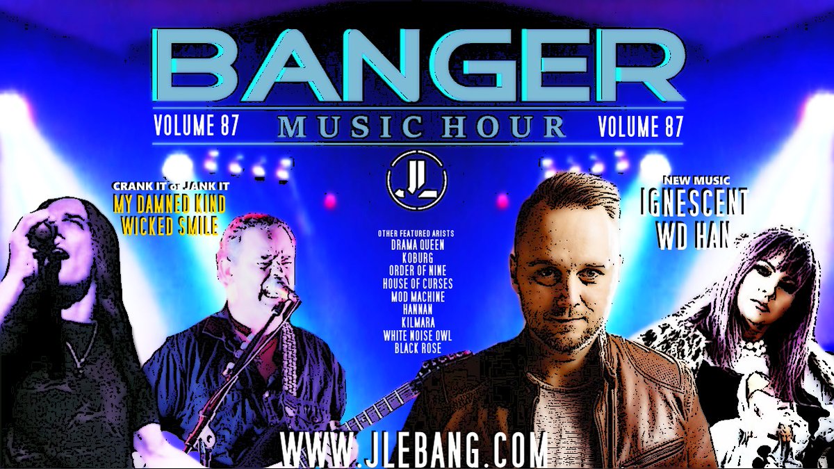This weeks #BangerMusicHour is Jam packed @WDHan @Ignescent (Chicago) for starters.  <a href="/whitenoiseowl/">White Noise Owl</a>  @BlackRosesweden  @Koburg <a href="/mobmachineband/">Mob Machine</a> @Kilmara  @Hannan , <a href="/orderofnine/">Order of Nine</a> <a href="/DramaScream/">DramaScream</a> <a href="/houseofcurses/">House of Curses</a> <a href="/mydamnedkind/">MY Damned Kind</a> 
jlebang.com/BANGER_MUSIC_H…

#indierock #localmusic  #HardRock