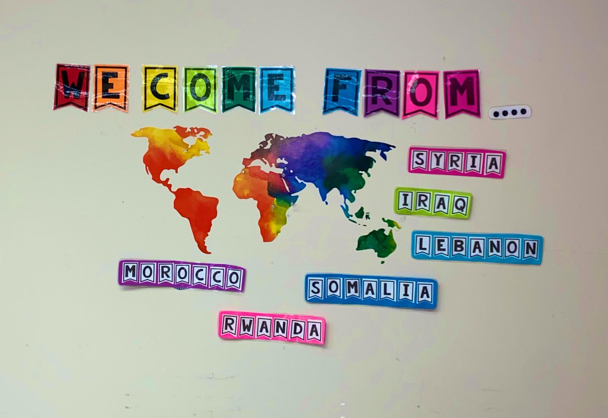 FrigaultMs's tweet photo. A diverse classroom is a unique classroom! 5 countries represented by my two #ESLmath classes @HBBeal 🌎🌍🌏 https://t.co/2NJal51ZMN