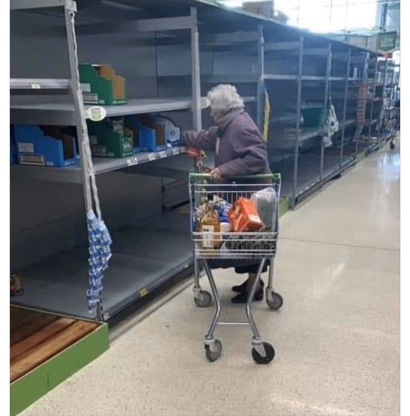 Please, this generation already have isolation, frailty &amp; ill health to deal with. 
Photos like this break me. 💔😞
Let’s turn it round 🙌
Be kind, go check an elderly neighbour; their last trip to the shops may have been confusing &amp; they may need some help. xxxx 

Thank you 😘